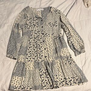 Zara Cream and Navy Kids Dress